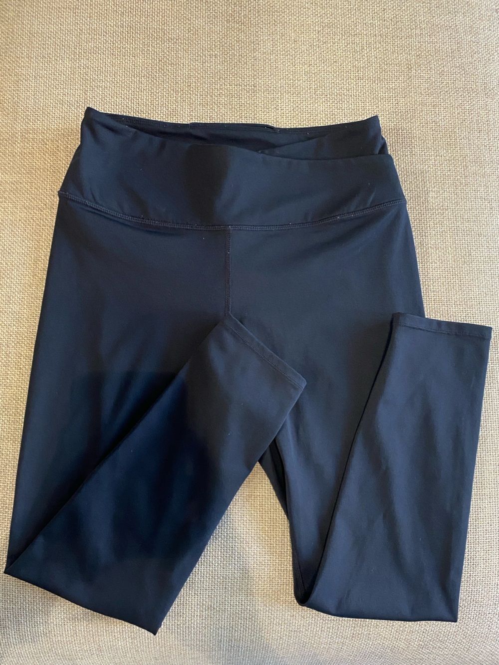 FREE PEOPLE NWOT WMNS M Black Full Length CrissCross Leggings w/ Waist Pocket